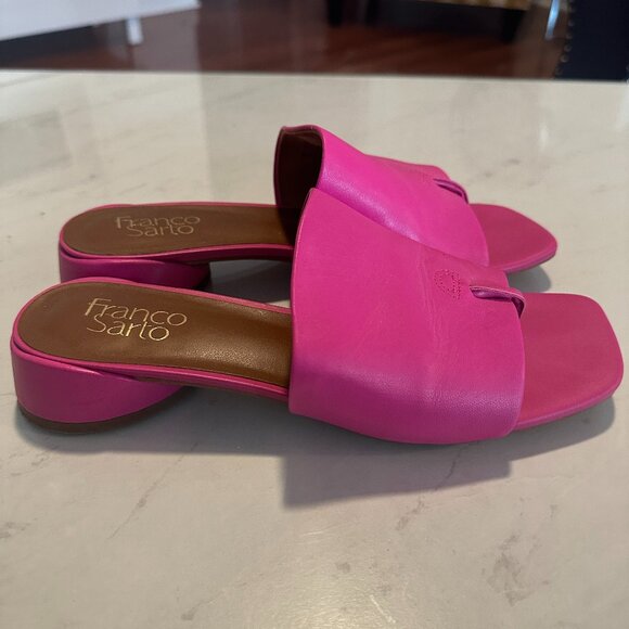 LIKE NEW Franco Sarto Pink Leather Sandals Size 8 - Picture 2 of 5